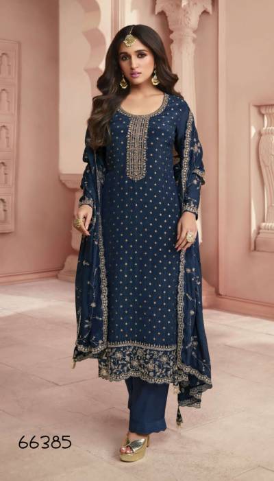 DN 664815 TO 66486 BY OM SAI DESIGNER GEORGETTE SALWAR SUIT WHOLESALER IN INDIA